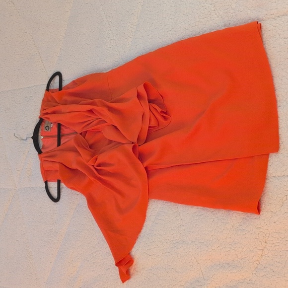 Lanvin | Vibrant Orange Sleeveless Silk Dress - Picture 10 of 14